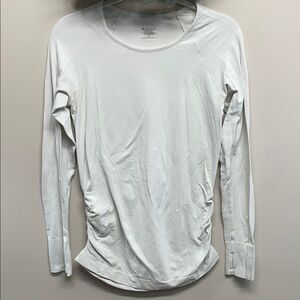 Athleta Speedlight Seamless Long Sleeve Athletic Workout Top White M